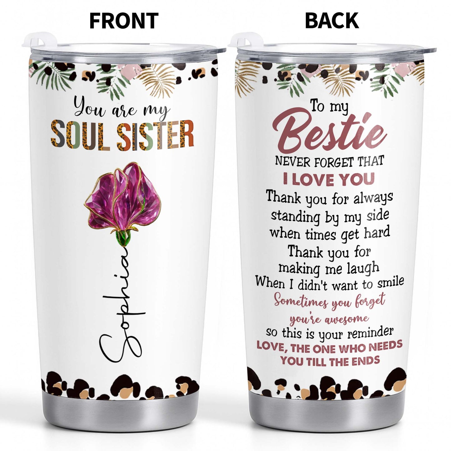 To My Bestie, Reminder Of Our Friendship With Flower Design