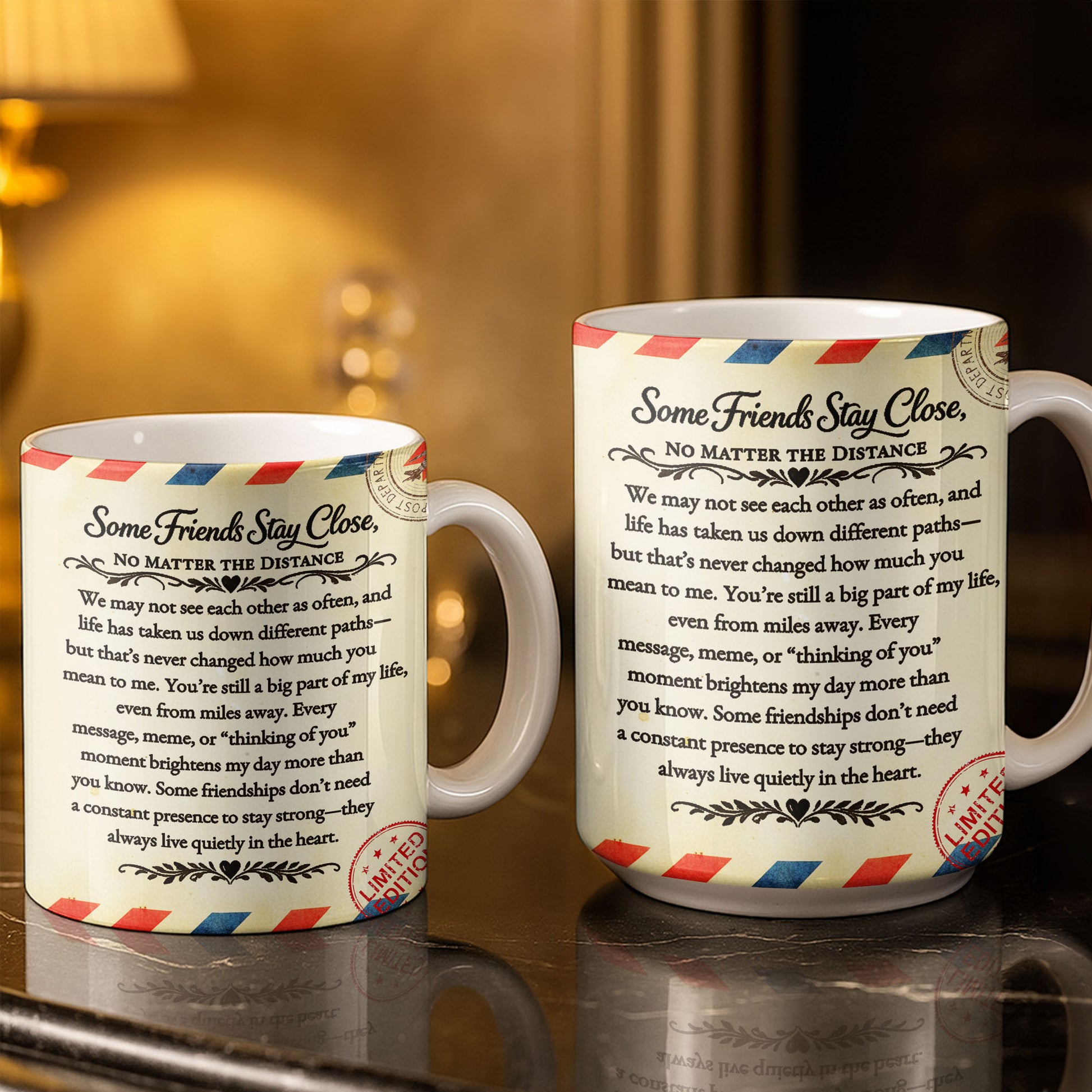 To My Bestie With Postage Stamp Design