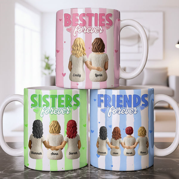 Sisters Forever Hearts And Love Design