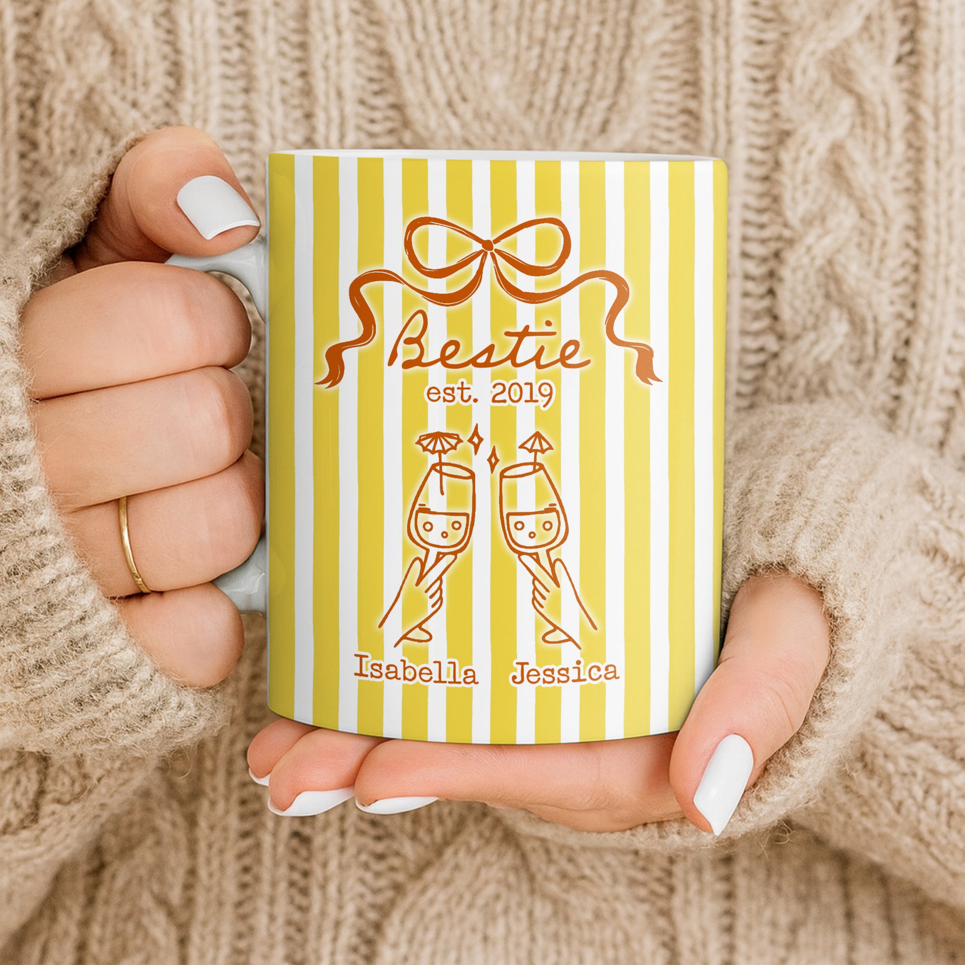 Thank You For Being My Unbiological Sister With Stripes And Wine Glasses