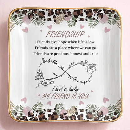 Friends Give Hope When Life Is Low, Flowers and Hearts Design