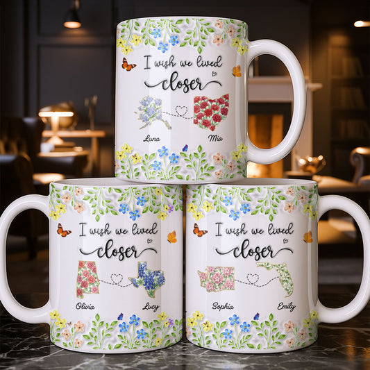 I Wish We Lived Closer Featuring Flowers and Butterfly