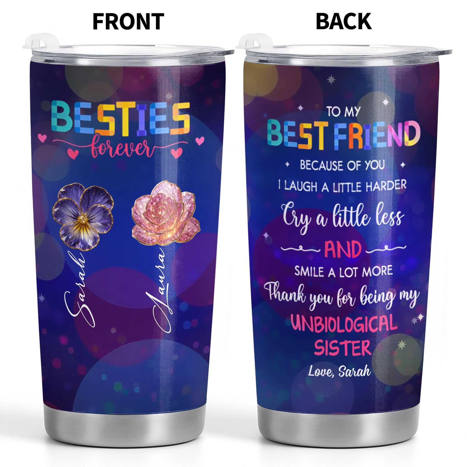 To My Best Friend, Flowers, Hearts, And Stars