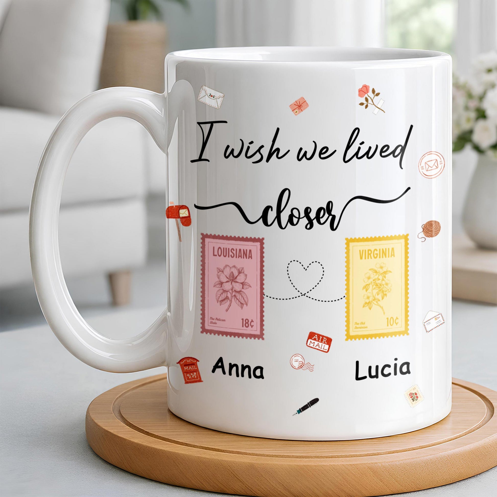 I Wish We Lived Closer With Post Stamp Design