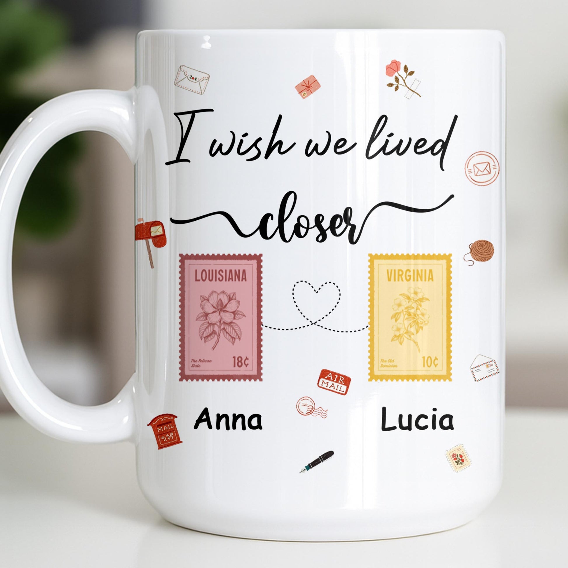 I Wish We Lived Closer With Post Stamp Design