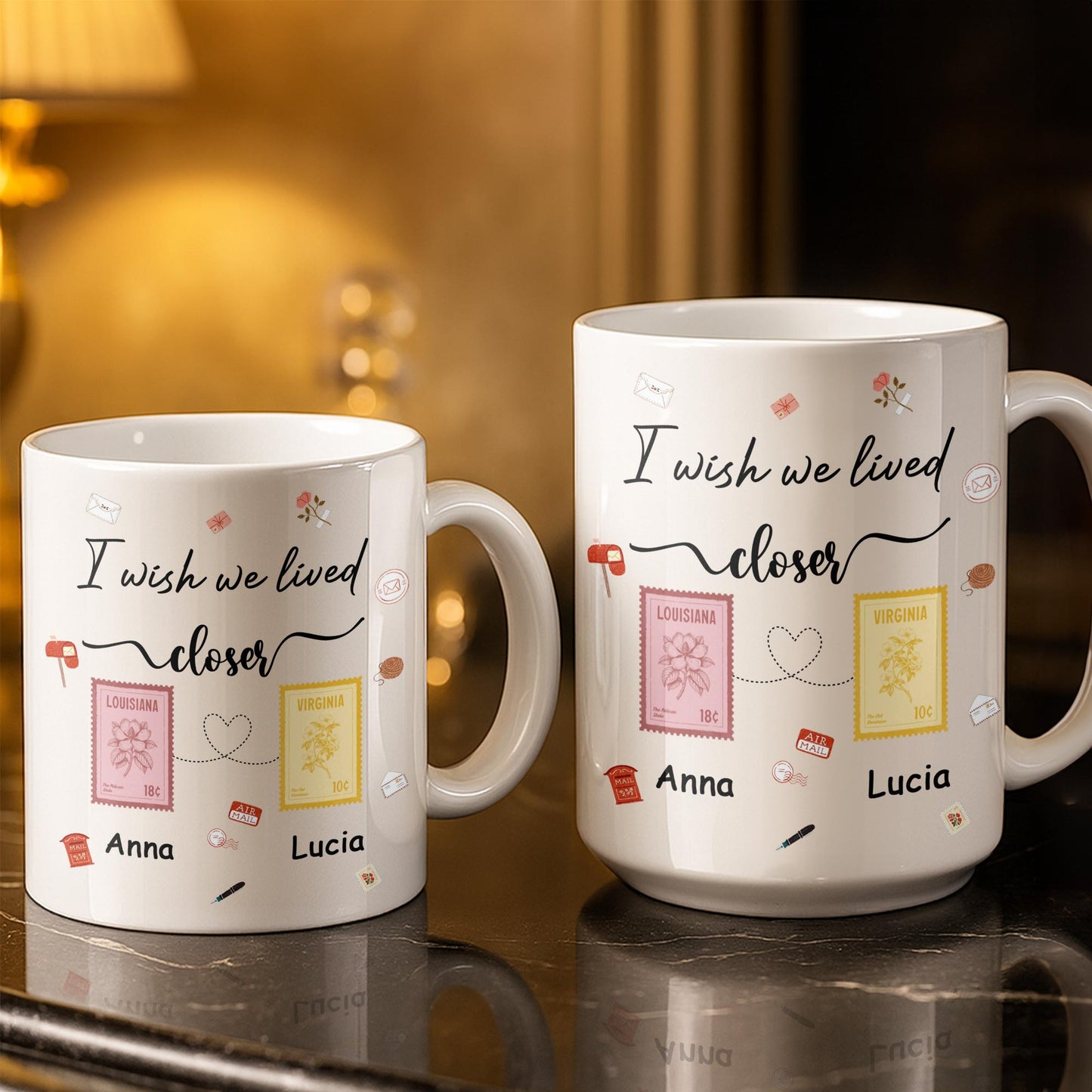 I Wish We Lived Closer With Post Stamp Design