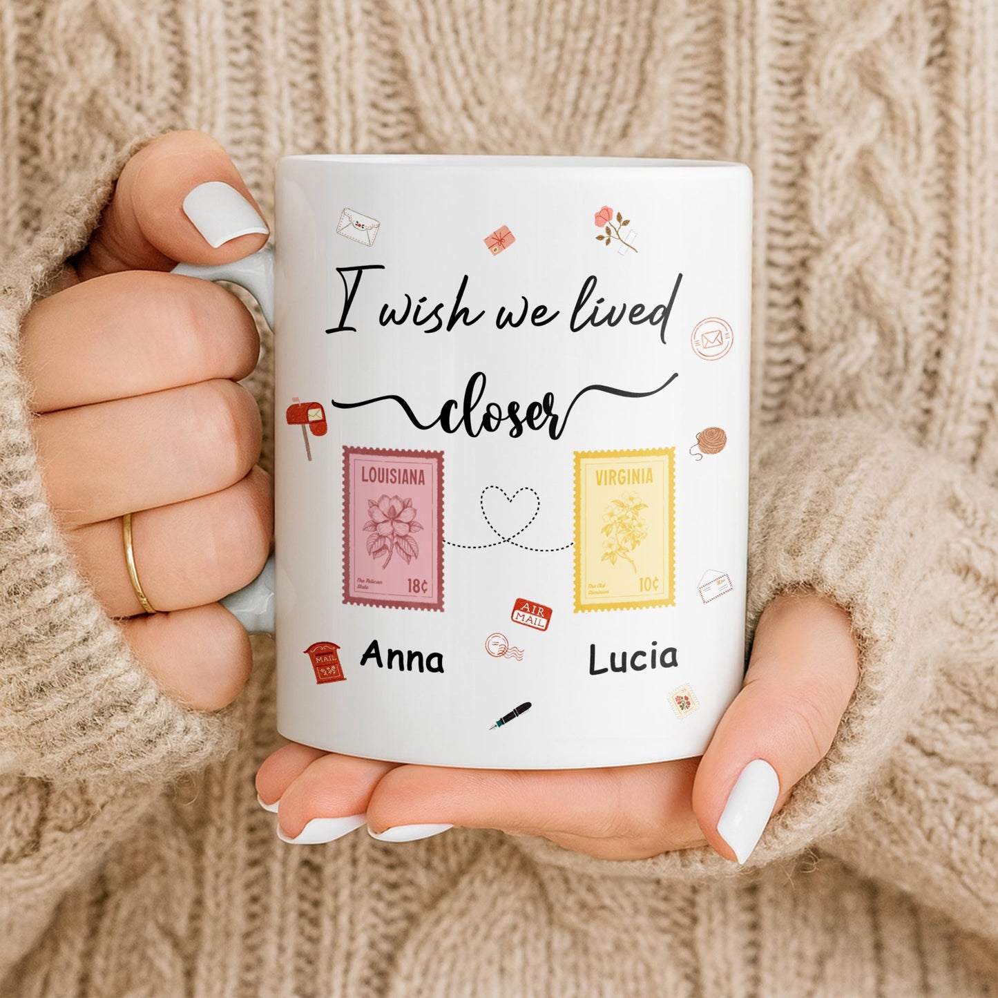 I Wish We Lived Closer With Post Stamp Design