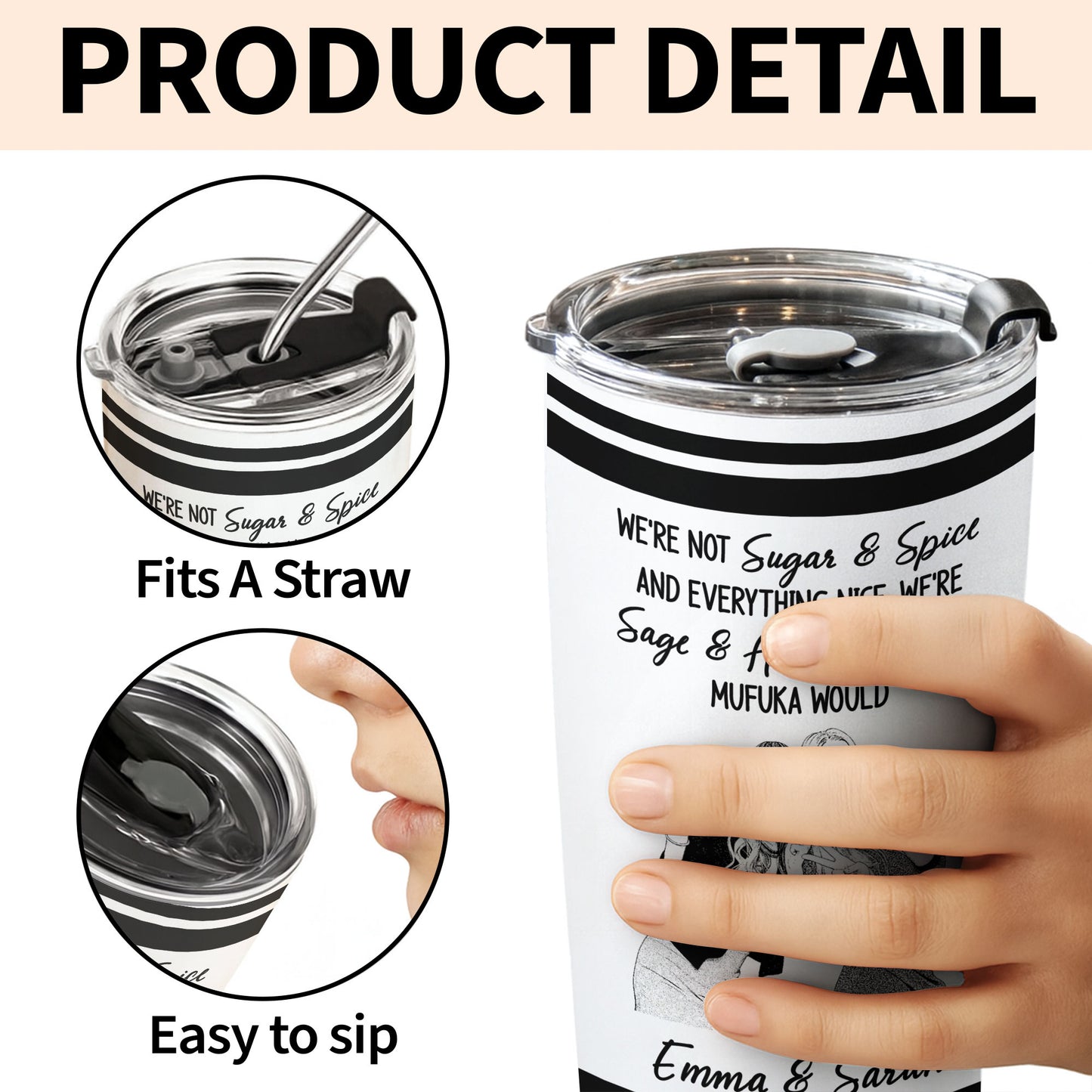 Best B*tches Bonding Over Alcohol And Keeping Each Other Sane Photo Upload - Personalized Custom Stainless Steel Tumbler 20oz - BST703_USTUM