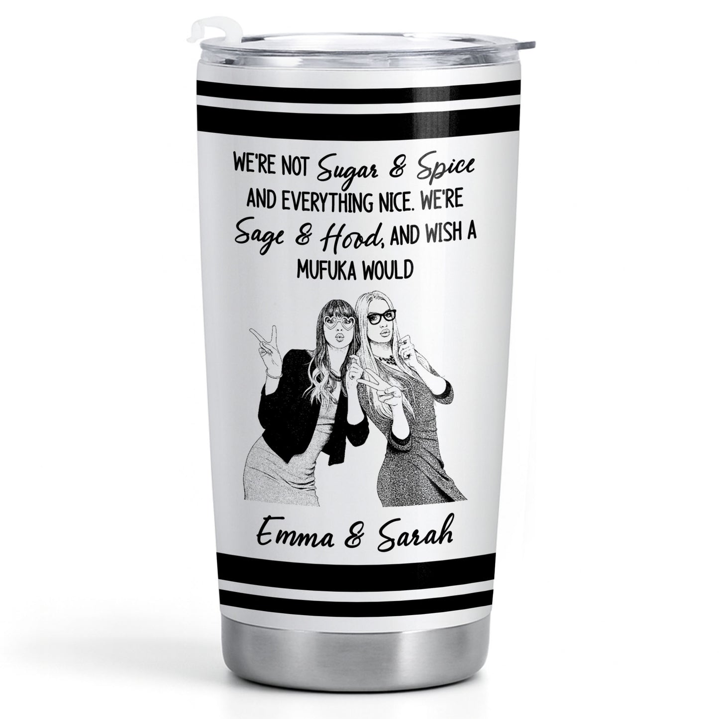 Best B*tches Bonding Over Alcohol And Keeping Each Other Sane Photo Upload - Personalized Custom Stainless Steel Tumbler 20oz - BST703_USTUM