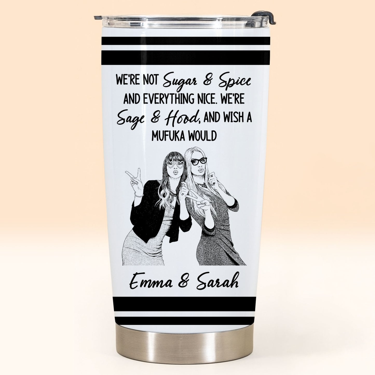 Best B*tches Bonding Over Alcohol And Keeping Each Other Sane Photo Upload - Personalized Custom Stainless Steel Tumbler 20oz - BST703_USTUM