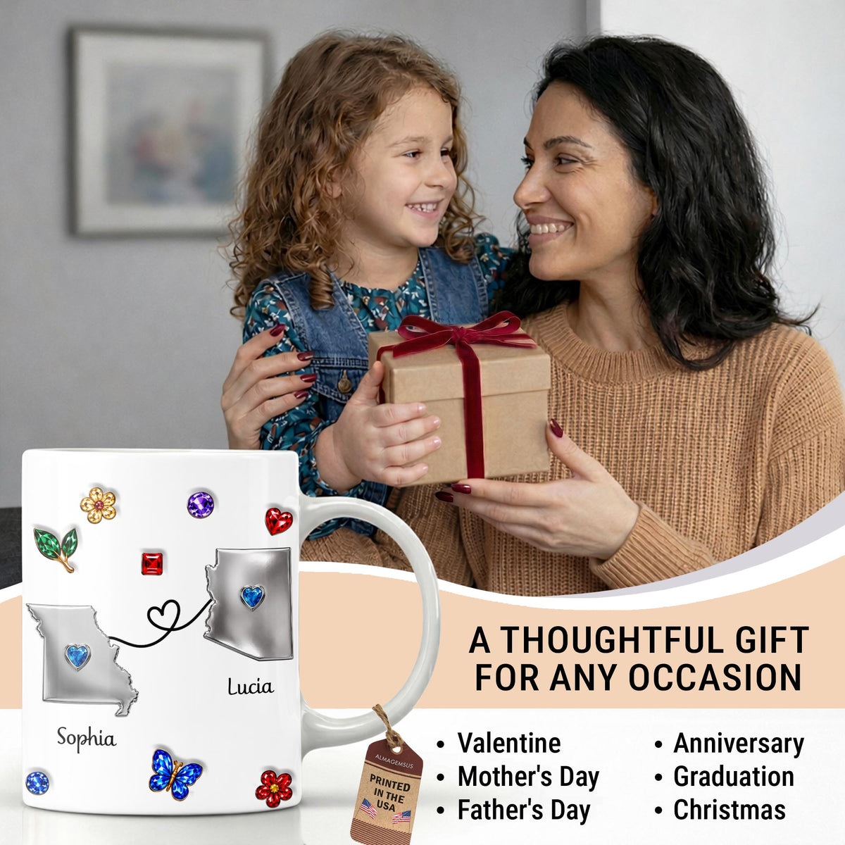 You Live Too Effing Far From Me With Butterfly And Flowers - Personalized Custom Coffee Mug - BST894_MG