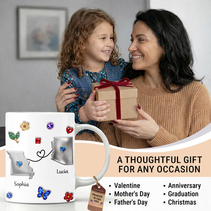 You Live Too Effing Far From Me With Butterfly And Flowers - Personalized Custom Coffee Mug - BST894_MG