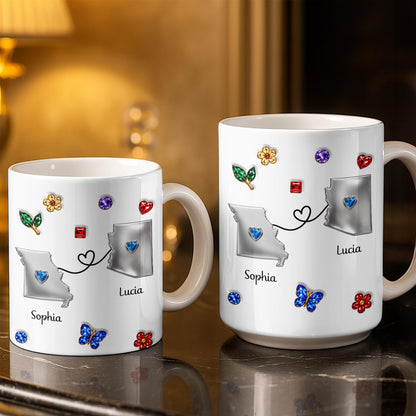 You Live Too Effing Far From Me With Butterfly And Flowers - Personalized Custom Coffee Mug - BST894_MG