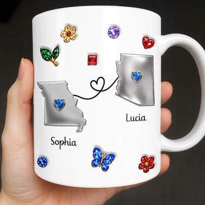 You Live Too Effing Far From Me With Butterfly And Flowers - Personalized Custom Coffee Mug - BST894_MG