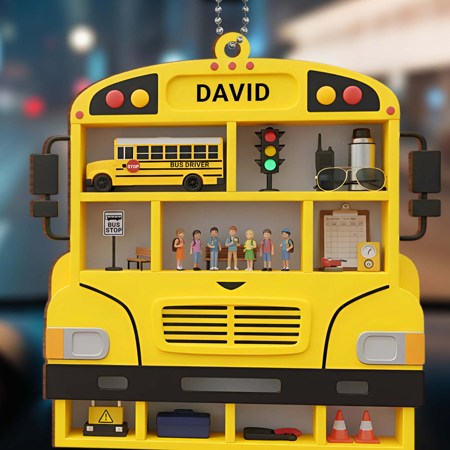 Custom School Bus Ornament For Bus Drivers And Teachers