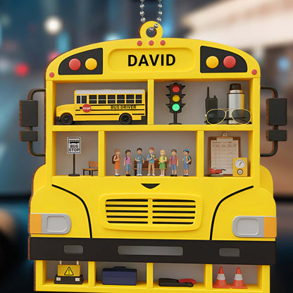 Custom School Bus Ornament For Bus Drivers And Teachers