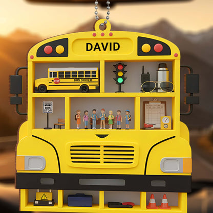Custom School Bus Ornament For Bus Drivers And Teachers