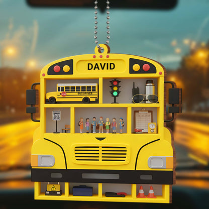 Custom School Bus Ornament For Bus Drivers And Teachers