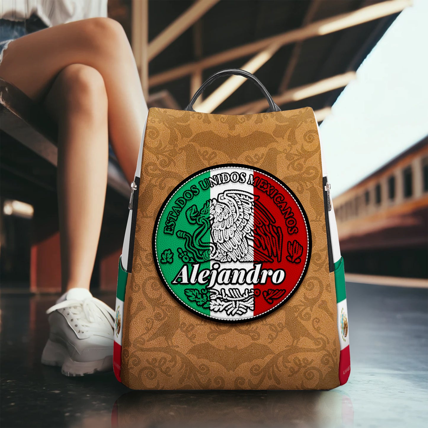 Estados Unidos Mexicanos - Personalized Leather BackPack - BP_MX12