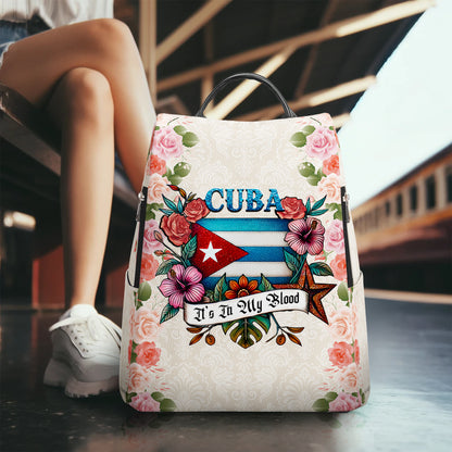 Cuba It's In My Blood - Personalized Custom Leather BackPack - LA021_BP