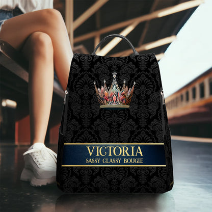 Queen Black - Personalized Custom Leather BackPack - DG005_BP