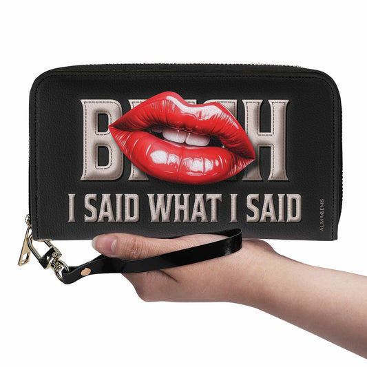 I Said What I Said - Women Leather Wallet - Bis07WL