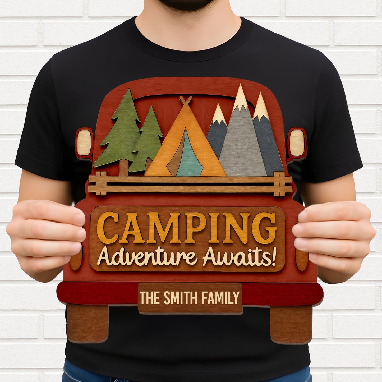 Camping Adventure Awaits With Trees And Mountains