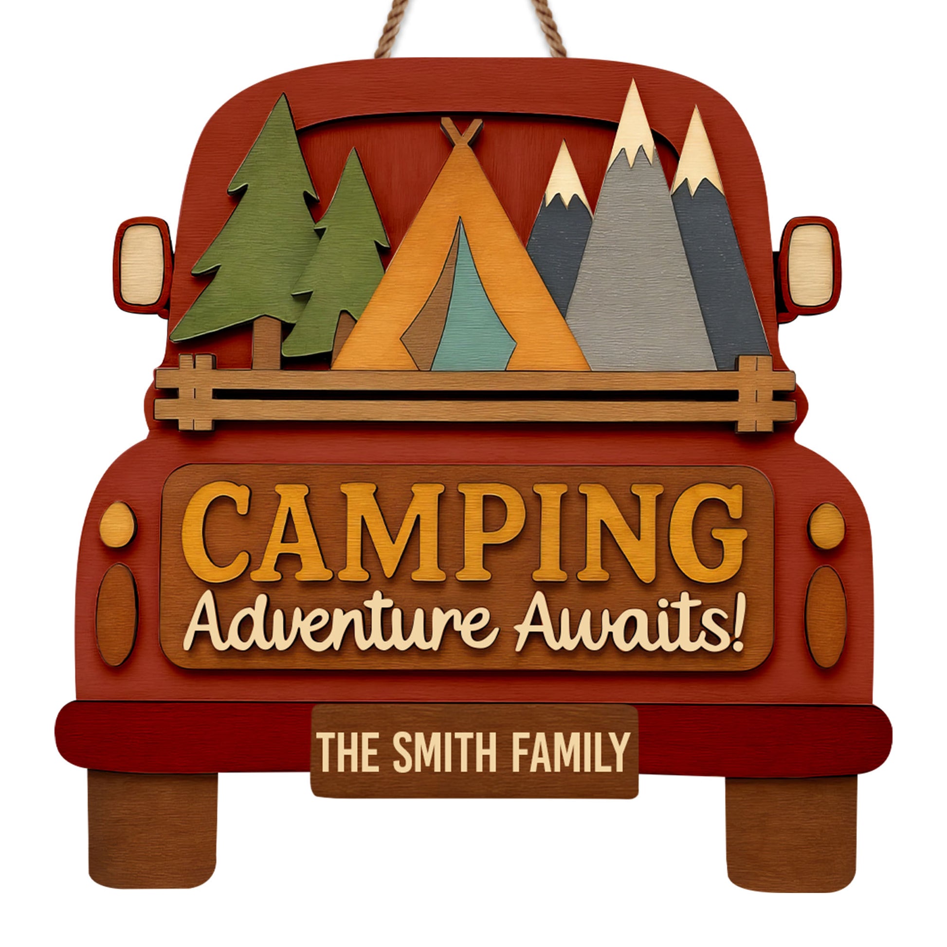 Camping Adventure Awaits With Trees And Mountains