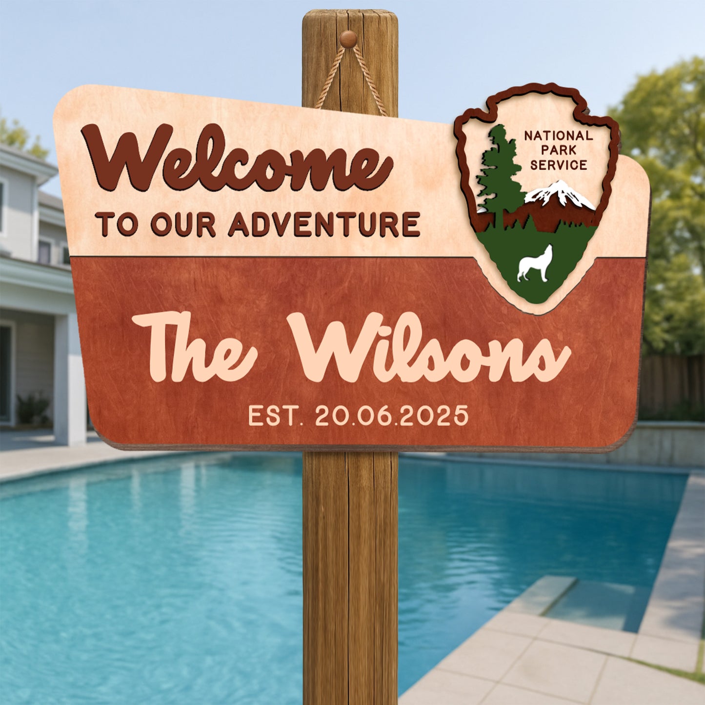 Welcome To Our Adventure, Mountains, Trees, Bear