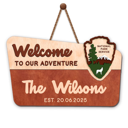 Welcome To Our Adventure, Mountains, Trees, Bear