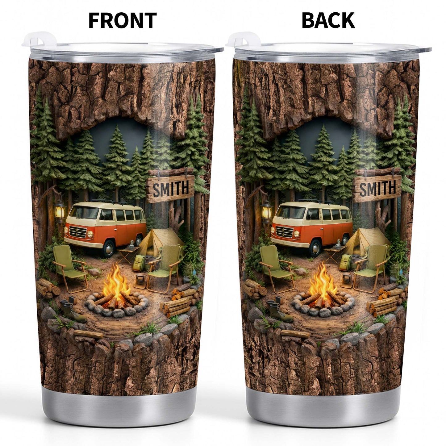 Gather Around The Fire, Campfire and Vintage Van Design