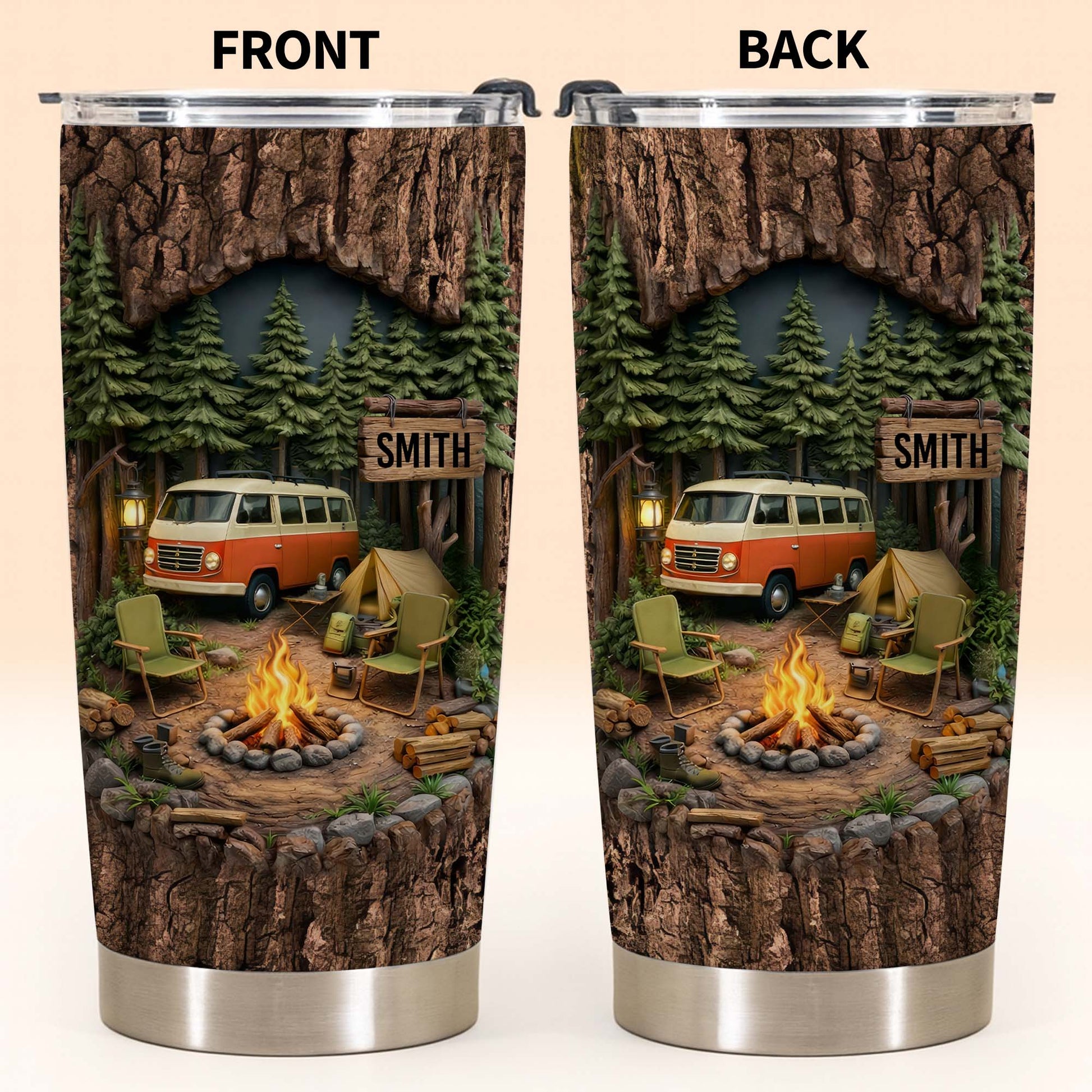 Gather Around The Fire, Campfire and Vintage Van Design