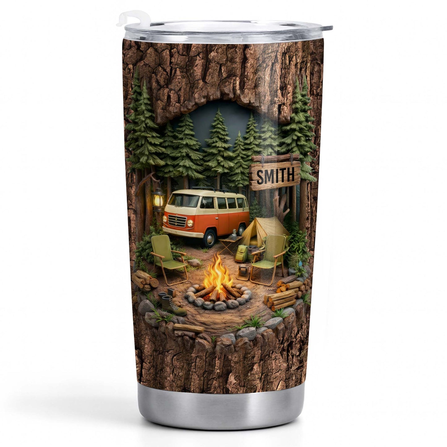 Gather Around The Fire, Campfire and Vintage Van Design