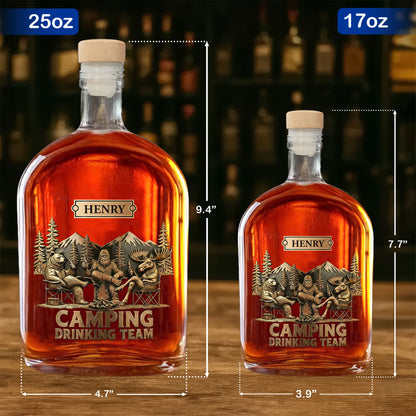 Camping Drinking Team Sasquatch Bear and Moose Around Campfire