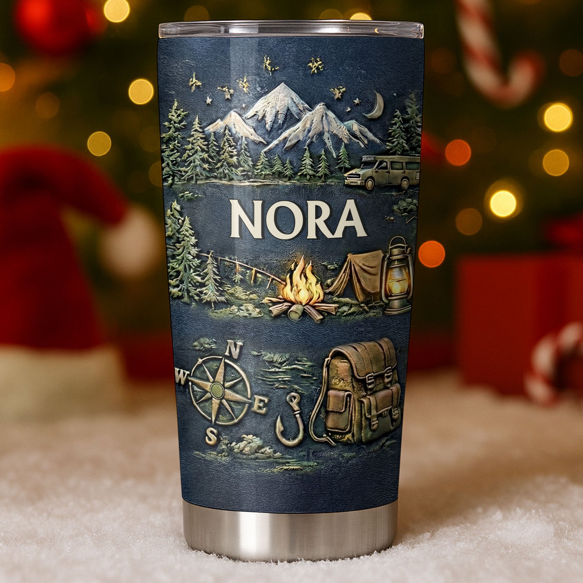 A Journey Awaits, Mountains and Campfire