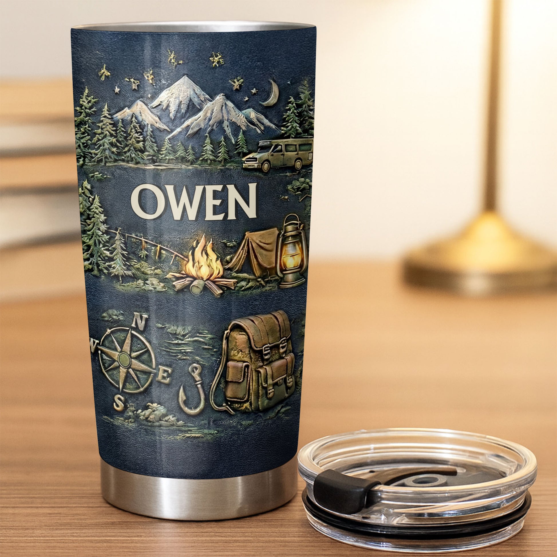 A Journey Awaits, Mountains and Campfire