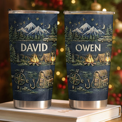 A Journey Awaits, Mountains and Campfire