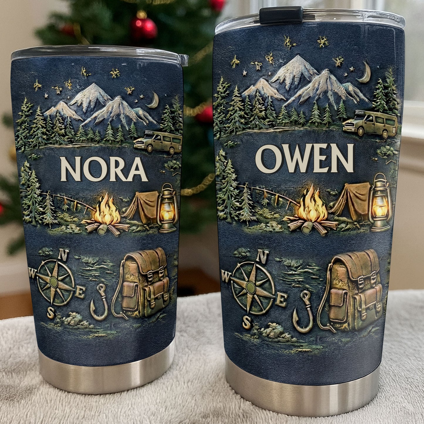 A Journey Awaits, Mountains and Campfire