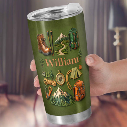 To [Name], Boots, Compass, Mountains, Tent, Backpack