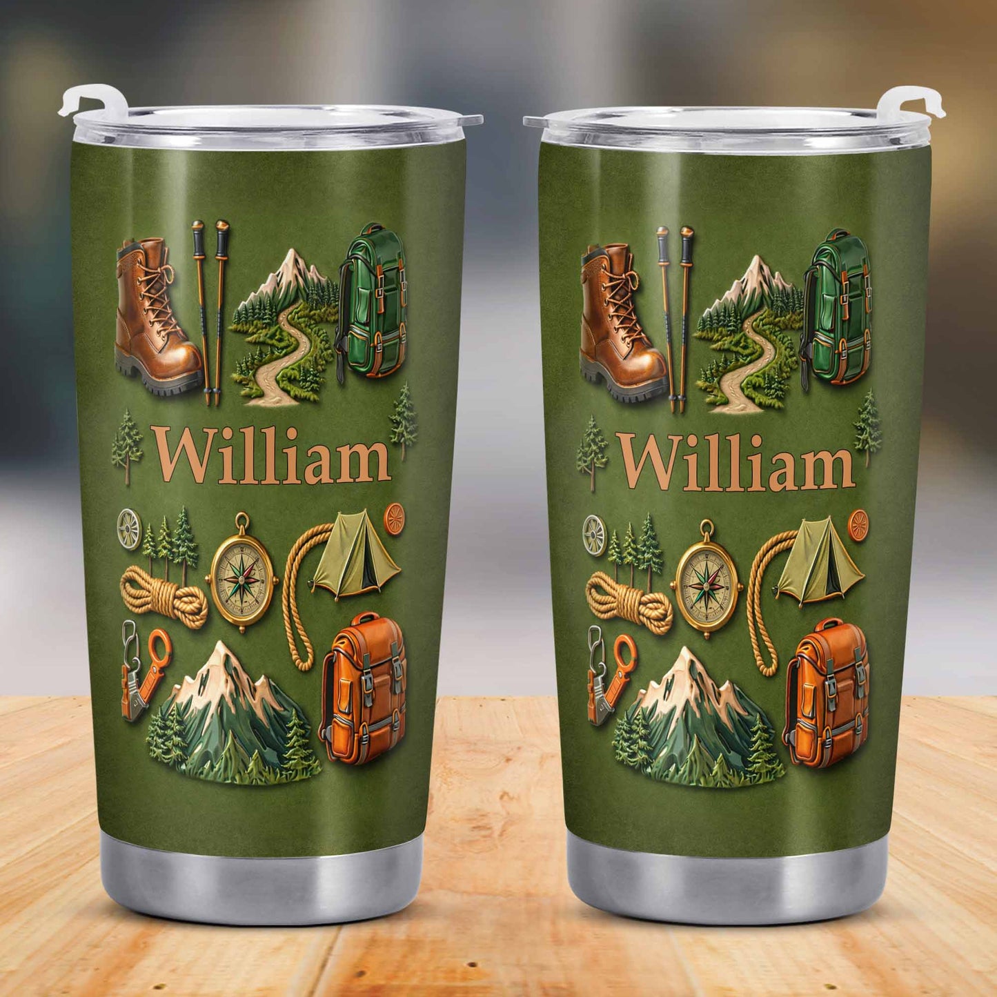 To [Name], Boots, Compass, Mountains, Tent, Backpack