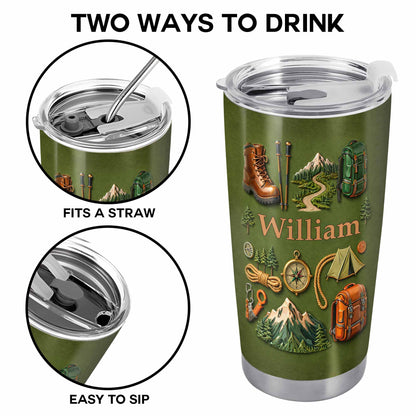 To [Name], Boots, Compass, Mountains, Tent, Backpack