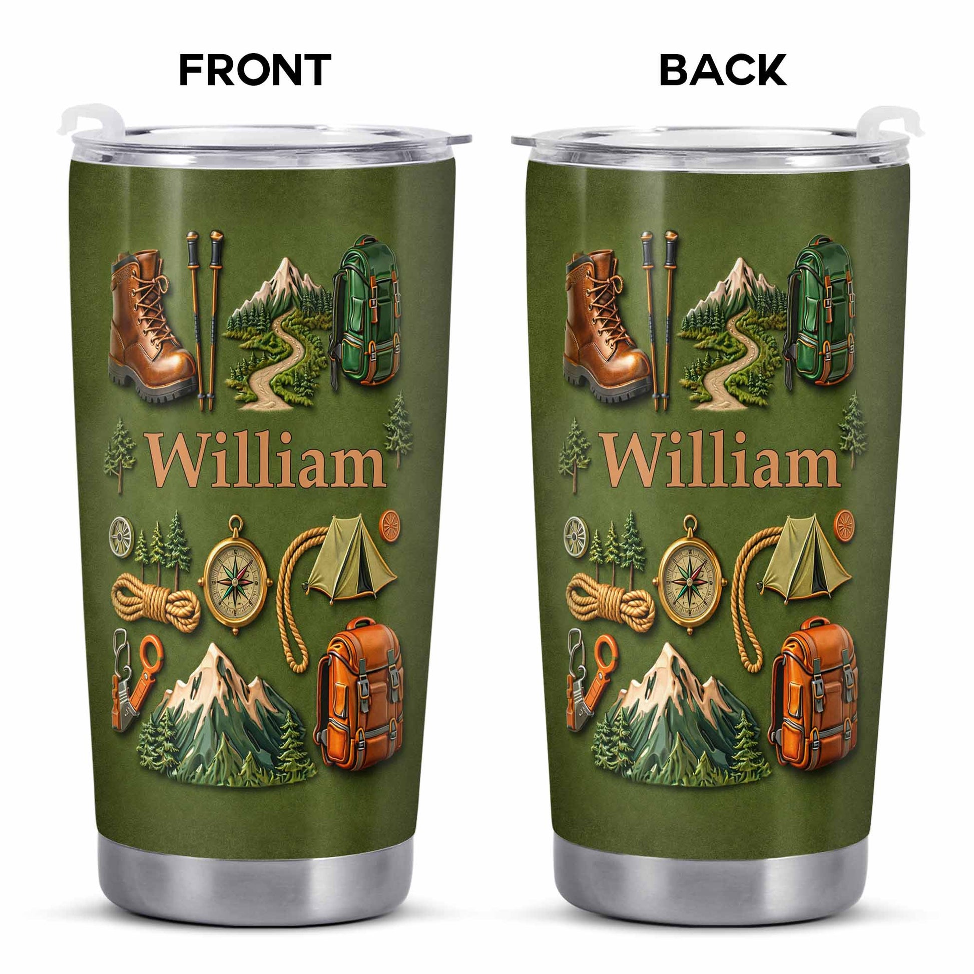 To [Name], Boots, Compass, Mountains, Tent, Backpack