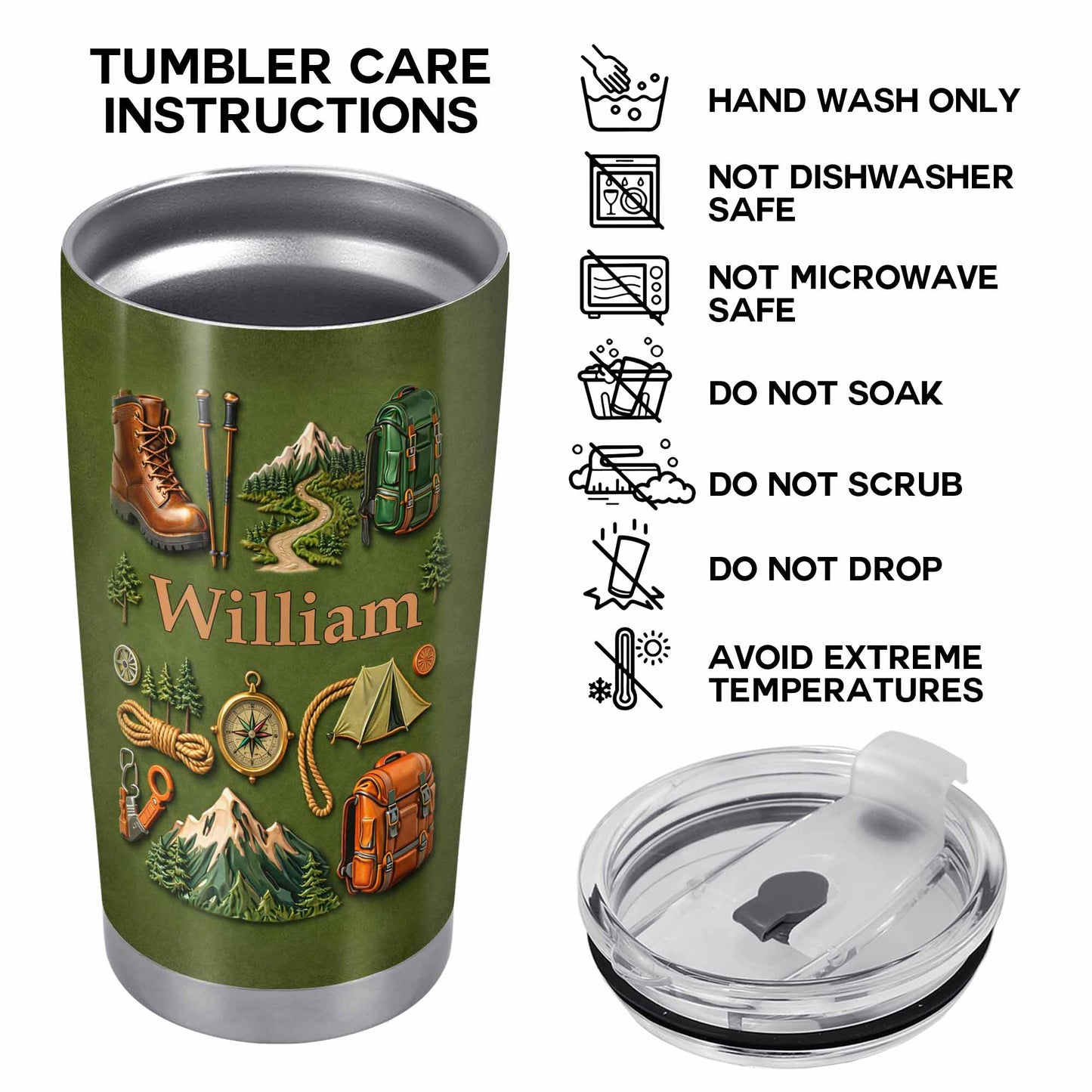 To [Name], Boots, Compass, Mountains, Tent, Backpack