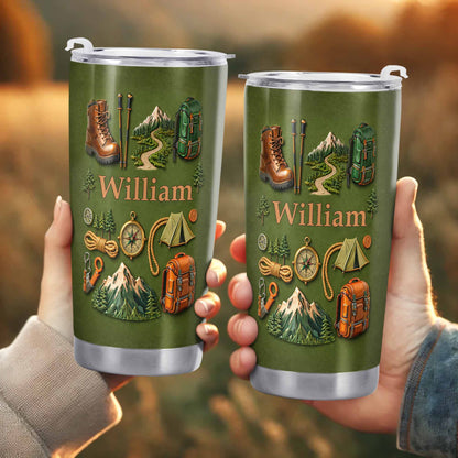 To [Name], Boots, Compass, Mountains, Tent, Backpack