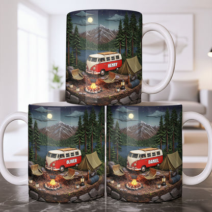 Mountain Camping Adventure Under The Stars With Van And Tent