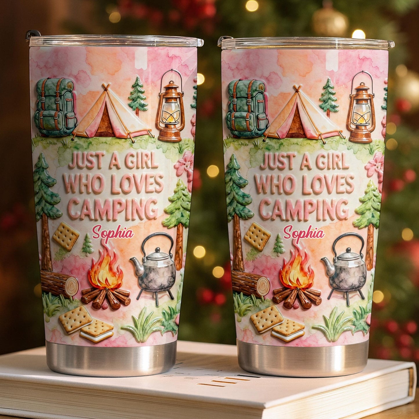 Just A Girl Who Loves Camping With Tent And Fire