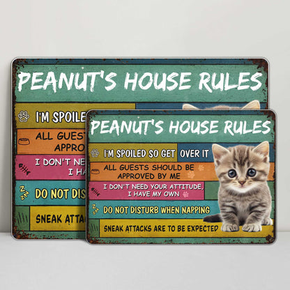 Peanut's House Rules, Kitten And Paw Print Decor