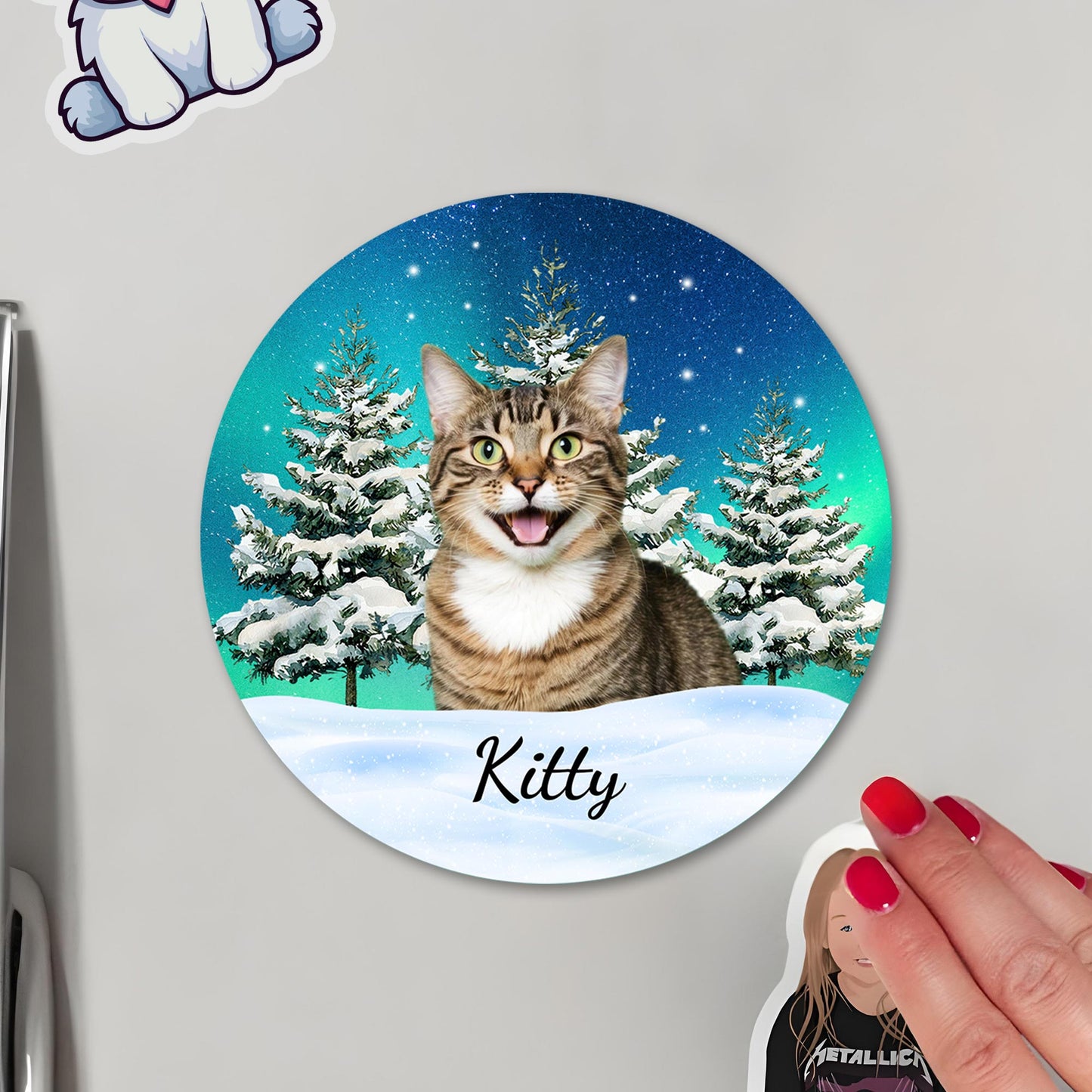 Your Purr-fect Companion Through Every Season - Personalized Custom Fridge Magnet - CAT011_MAGN