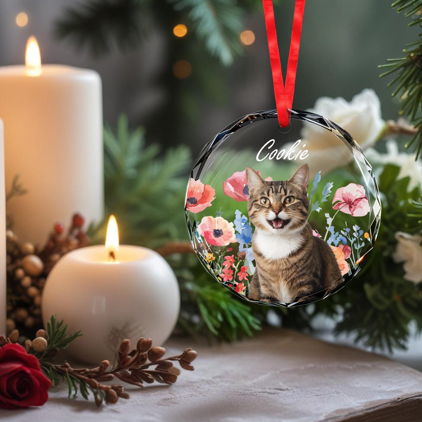 Celebrate Your Furry Friends With Love Featuring a Cat And Flowers