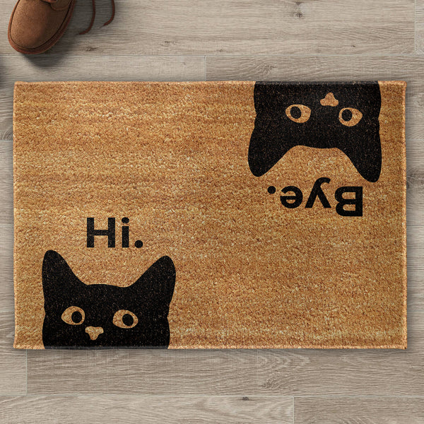 Hi Bark Funny Doormat With Cat And Dog Design
